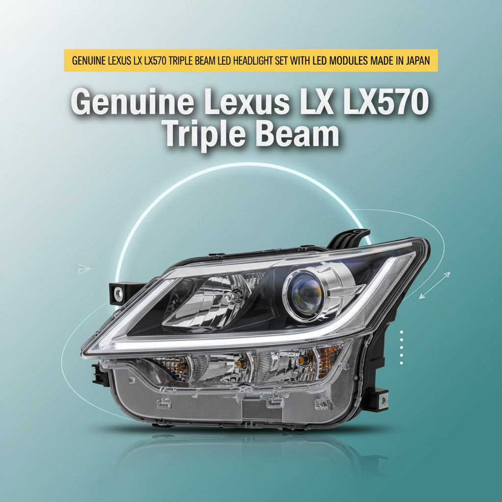 Genuine Lexus LX LX570 Triple Beam Led Headlight Set With Led modules Made in Japan