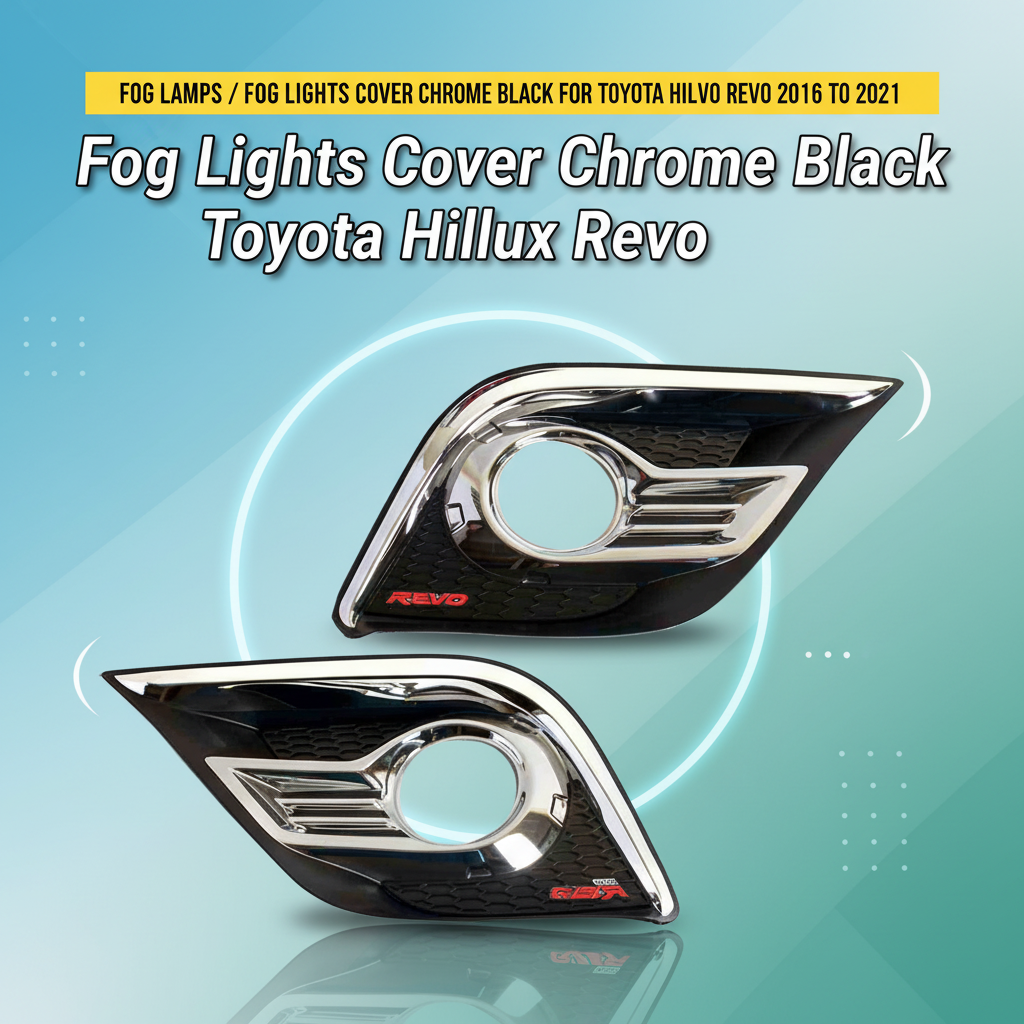 Fog Lamps / Fog Lights Cover Chrome Black For Toyota Hilux Revo 2016 to 2021