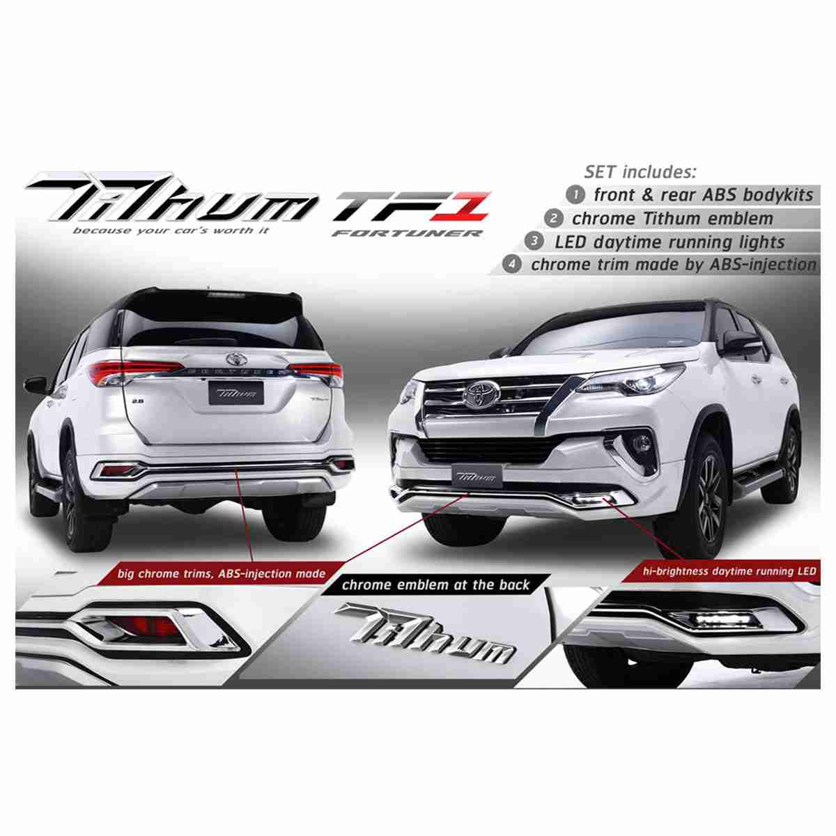 Toyota Fortuner 2017 to 2020 Tithum TF1 bodykit – Body Kit ABS Plastic Taiwan
