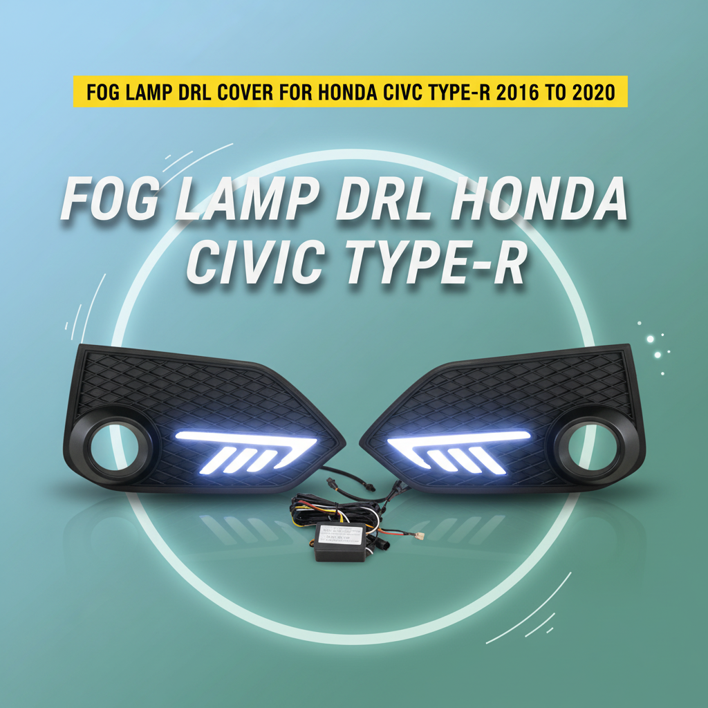Fog Lamp DRL Cover for Honda Civic Type-R 2016 to 2020