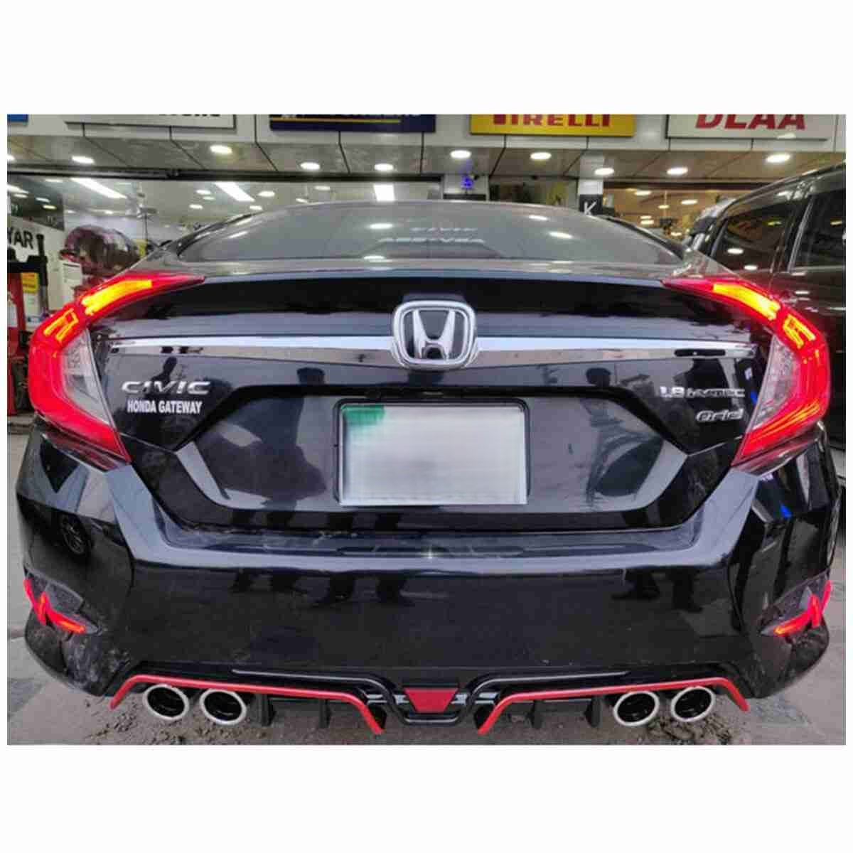 Civic 2016 to 2019 Back Bumper Diffuser in Mugen Style