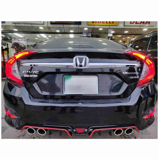 Civic 2016 to 2019 Back Bumper Diffuser in Mugen Style