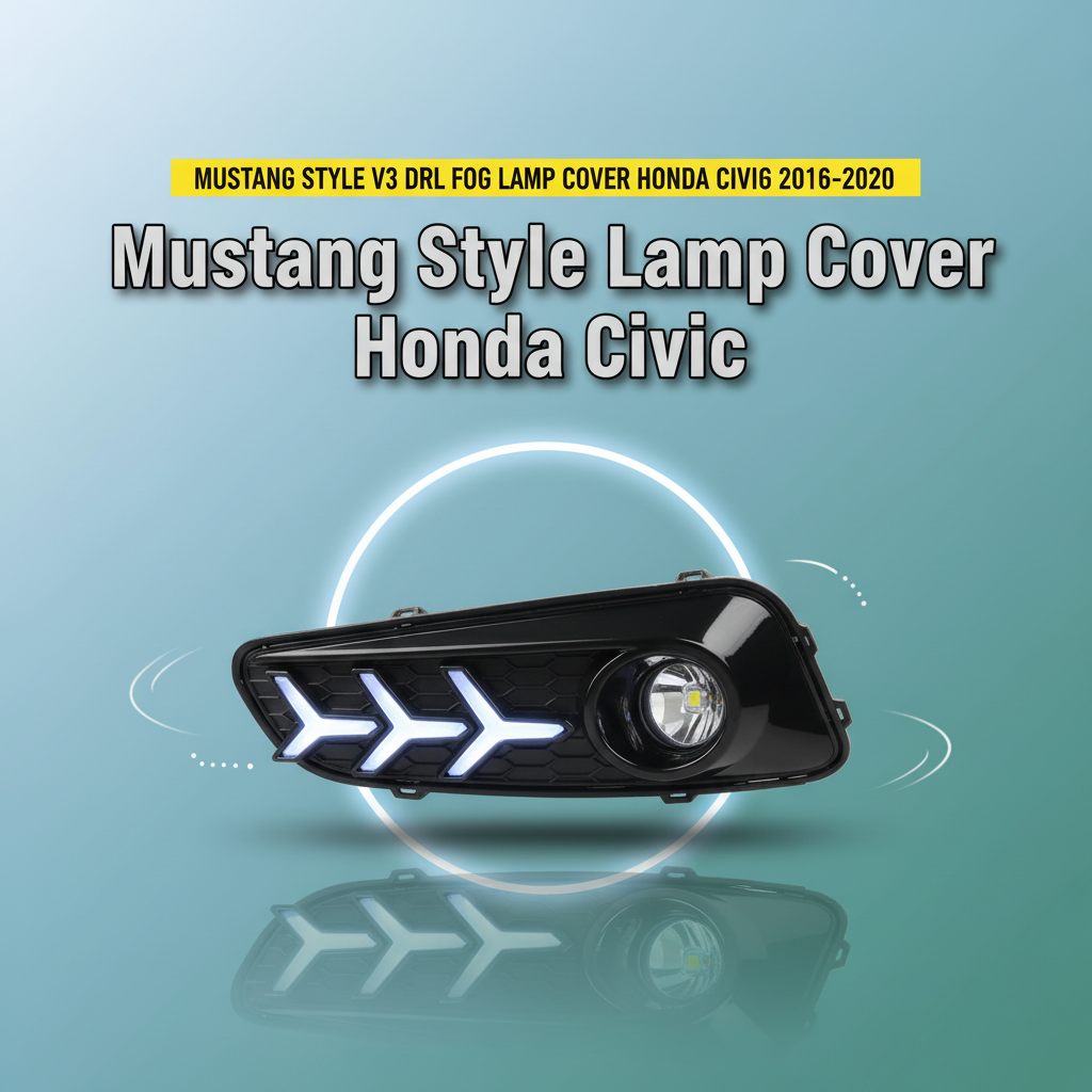 Mustang Style V3 DRL Fog Lamp Cover Honda Civic 2016-2020