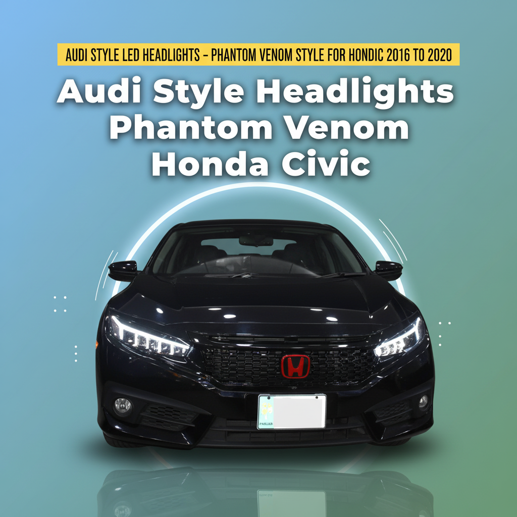 Audi Style LED Headlights – Phantom Venom Style for Honda Civic 2016 to 2020